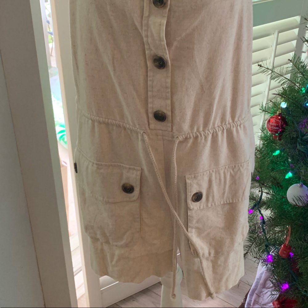 Forever 21 Cream Button-Front Jumpsuit